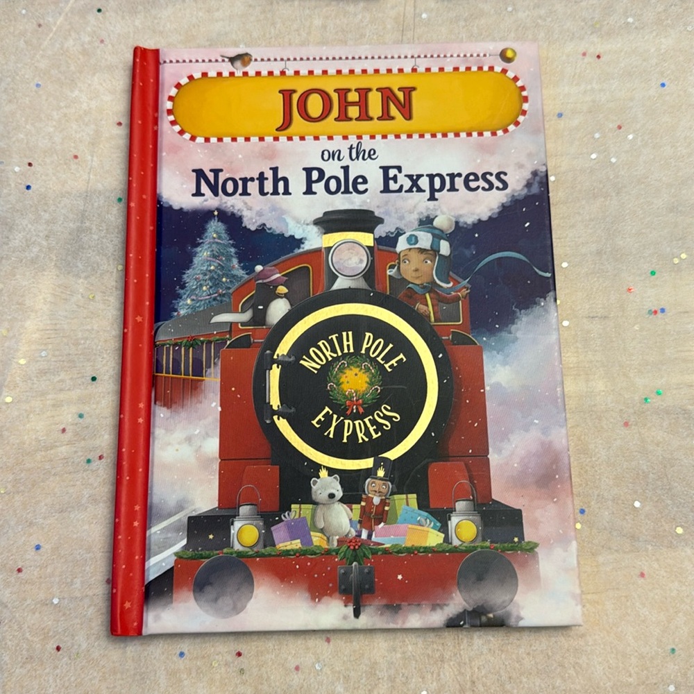 🎁5/10.00🎁 John On the North Pole Express Story Book Hardcover, clean like new
